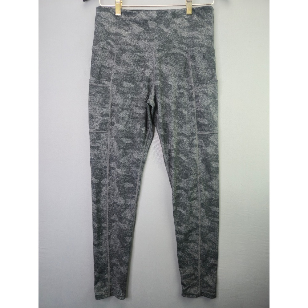 Tuff Athletics Camo High Waist Side Pockets Size M Grey Yoga Pants Active